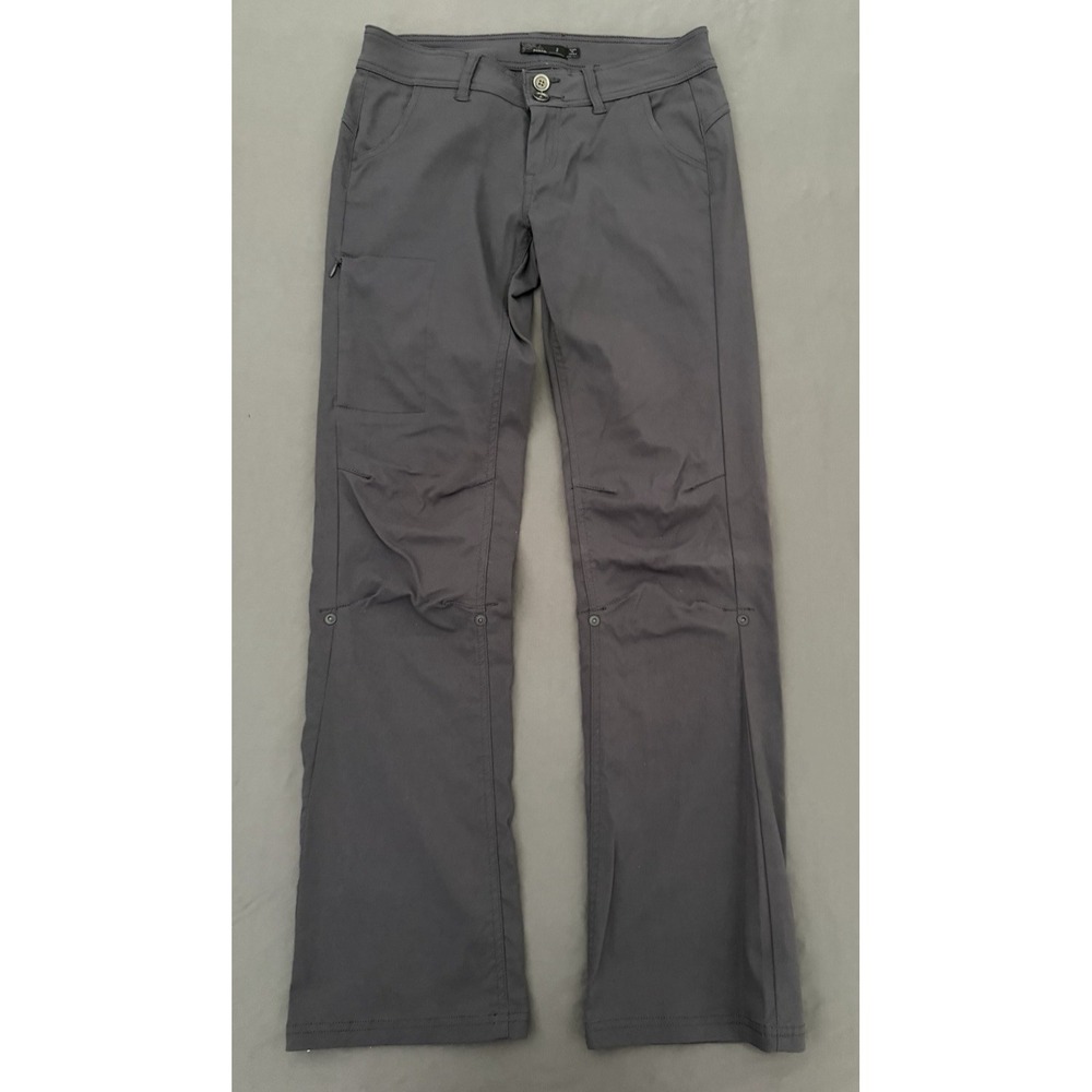 Prana Halle Pants Womens Size 2 Gray Outdoors Hiking Roll-Up Stretch Mid Rise